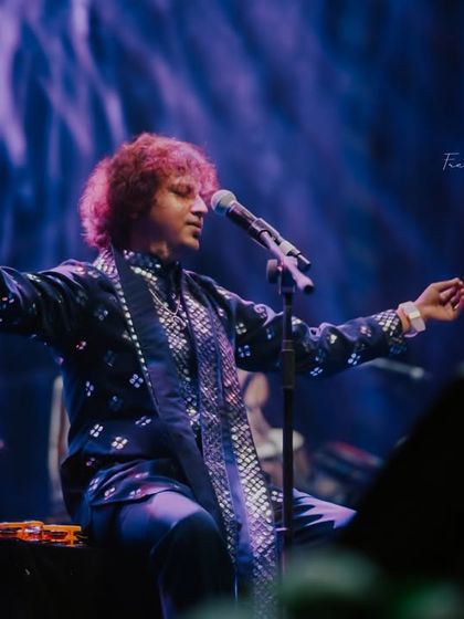 Our lead vocalist, in his element, during the historic performance at Arambagh Utsav.
