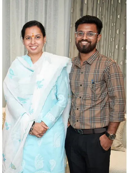 Posing with Honorable State Minister Aditi Tatkare during her visit to our completed project. It was a pleasure to walk her through the design and details of the home.