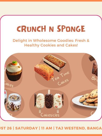 From fresh cakes and brownies to healthy cookies, Crunch N Sponge provides a delightful range of wholesome baked goodies for everyone to enjoy.