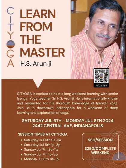 The announcement for my weekend workshop at CITYOGA in Indianapolis.