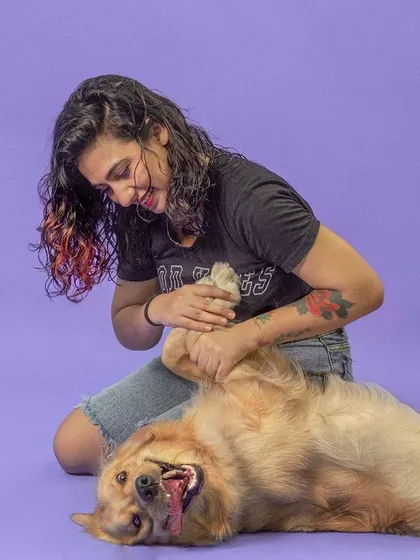 The same playful moment, captured from a different angle. We take a variety of shots during our sessions to ensure you get a gallery full of dynamic and authentic images.