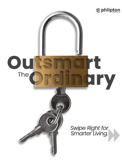 Outsmart the ordinary. This traditional padlock and key represent the old way of thinking about security. It's time to swipe right for smarter living.