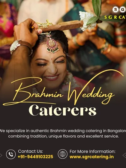 We are honored to be a part of sacred wedding ceremonies. This image captures a moment from a traditional Brahmin wedding, an environment where our pure vegetarian catering is designed to complement the cultural and spiritual significance of the day.