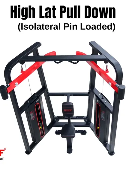 A back view of the High Lat Pulldown machine.