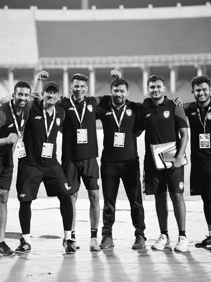 The support staff of NorthEast United FC, united and proud after a strong performance in the Hero Super Cup.