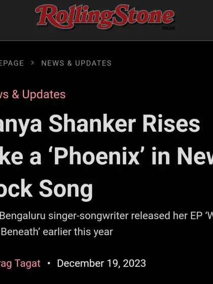 Being featured in Rolling Stone India for my original song 'Phoenix' was an absolute dream. It’s an honor to be recognized by such an iconic publication, and it fuels my passion for creating and performing independent music.