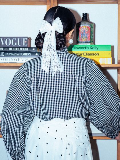 A fun shot from the GQ Christmas party, showing how personal style can interact with the environment.