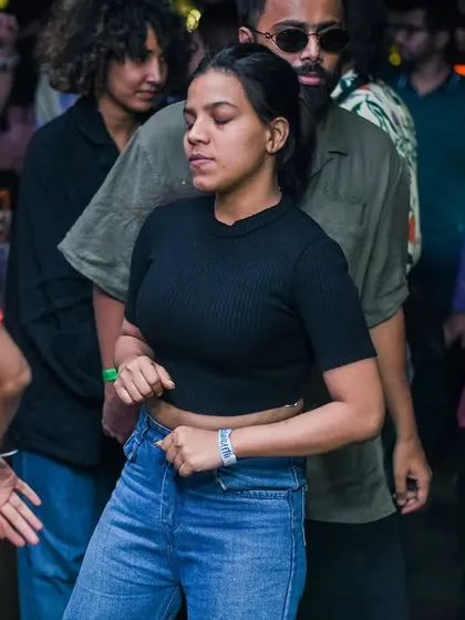 A dancer lost in the rhythm.