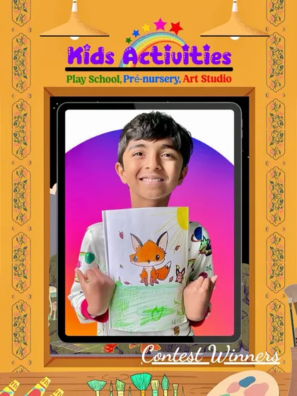 Presenting another one of our talented Art Contest 2025 winners. This young artist from Carmel, USA, won in the "My Favourite Animal" category with his charming and colorful fox drawing.