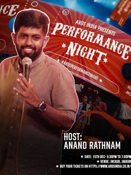We are thrilled to introduce our host and guest performer for Performance Night, stand-up comedian Anand Rathnam.