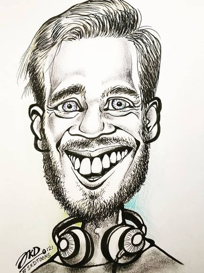 A caricature of the world-famous YouTuber, PewDiePie. I enjoy drawing personalities from all walks of life, including the digital world.