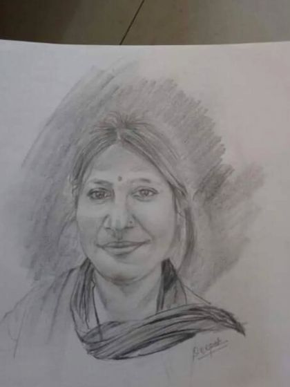 This beautiful pencil portrait is a great example of the skills taught in our sketching classes. We focus on capturing not just the features, but also the personality of the subject.