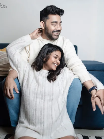 Sometimes the most beautiful moments are the most relaxed. This casual couple's session captures the pure, simple joy and laughter shared between partners as they anticipate their new life together.