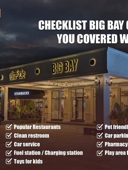 A duplicate of our amenities checklist, this graphic is a quick and easy way for travelers to see everything we offer, from car services and a pharmacy to a play area for kids.