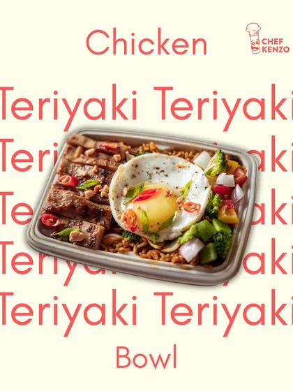 My Chicken Teriyaki Bowl is a complete experience, topped with a perfect fried egg to complement the savory chicken and fresh vegetables.