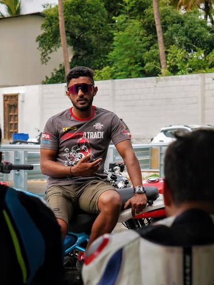 A small group coaching session allows for personalized attention. Here, our chief instructor discusses riding strategy with a group of riders, tailoring advice to their individual needs and goals.