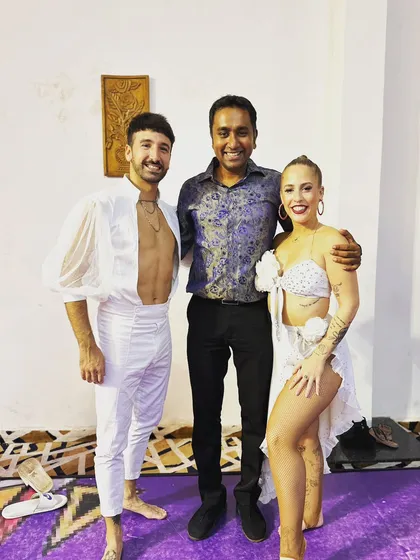 With the incredible Erik and Monika after their workshop at Vamos Goa. I'm constantly inspired by the talent in our global dance community.