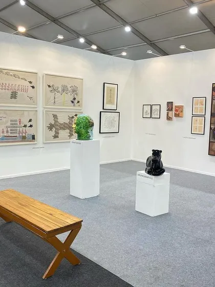 A full view of our booth at the Art Mumbai fair.