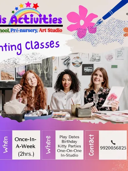 We offer exclusive painting classes for both kids and moms. Whether for a playdate, birthday party, or a one-on-one session, our studio is the perfect place to unwind and explore your artistic side.