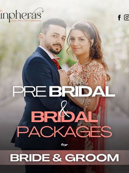 A promotional image for our pre-bridal and bridal packages. We are here to help both brides and grooms look and feel their absolute best for their wedding celebrations.