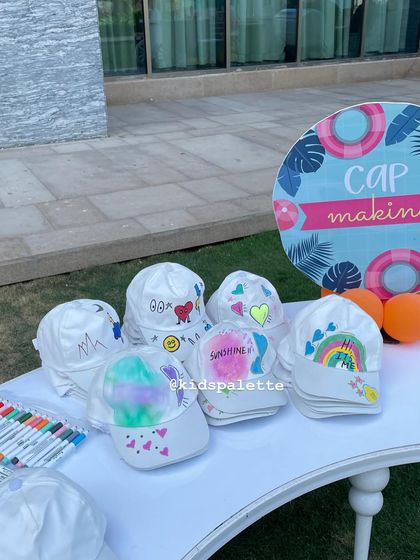 Beat the heat with a cool cap painting activity! It’s a great way for kids to create their own wearable art and a fun party favor to take home.