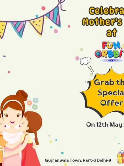 A graphic announcing our special offer for Mother's Day, encouraging families to come and celebrate with us.