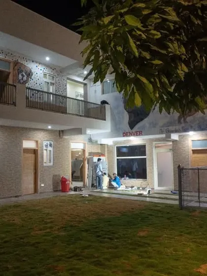 Welcome to our little paradise at night. This is the view of our pet resort, a safe and happy home away from home for your babies.