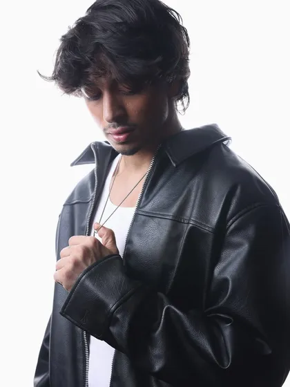Another shot from the same series, adjusting my jacket. These photos are designed to be versatile for all kinds of promotional materials.