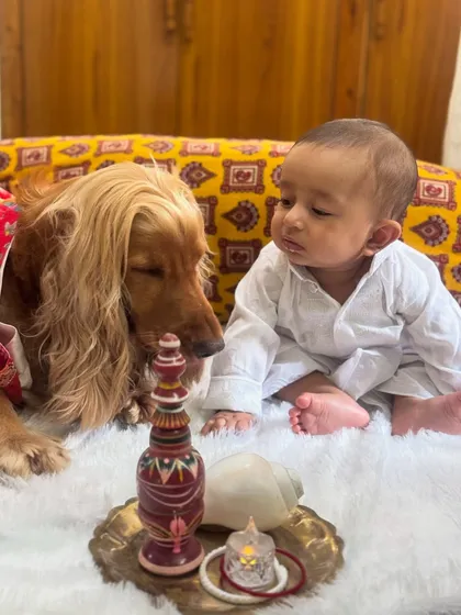 A sweet moment between the two brothers during our Poila Boishakh celebration.
