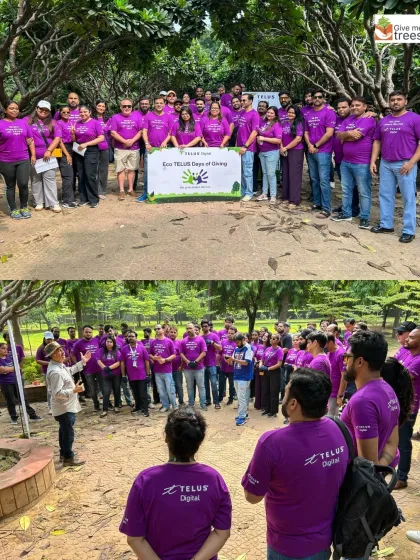 The enthusiastic team from Telus Digital after their "Day of Giving" with us in Gurugram. We believe these experiences foster a deeper connection to environmental responsibility.