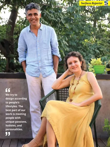 A portrait of us, Alan and Anca Abraham, featured in Surfaces Reporter magazine. We believe in designing for lifestyles, and the best part of our work is meeting unique people and bringing their passions into the spaces we create.