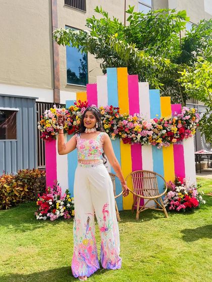 Here I am, wearing my own creation. I designed and hand-painted this entire carnival outfit for myself, because I believe art is meant to be lived in and celebrated.