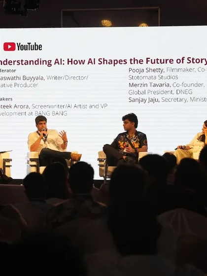 Speaking on a panel at Film Bazaar titled 'Understanding AI: How AI Shapes the Future of Storytelling'. It was a great discussion with other industry leaders.