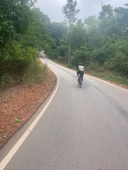 The lonely road. A rider tackles a remote stretch of the Jog Falls 1000K BRM, a journey that tests self-reliance and mental fortitude.