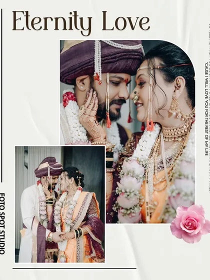 A collage celebrating the 'reshimgaathi' or sacred knot. These images showcase the couple's loving glances and traditional Maharashtrian wedding attire, telling a story of eternal love.