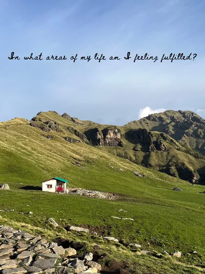 A gratitude-focused prompt: "In what areas of my life am I feeling fulfilled?"