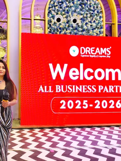 Welcoming all business partners to the RP Group Dealer Meet for Haryana. The stage is set for an evening of business discussions and celebration.