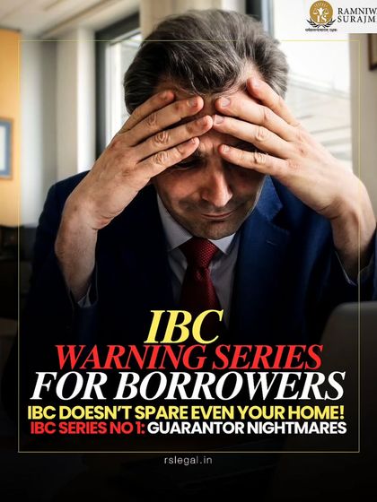 Our IBC Warning Series starts with a critical alert for guarantors. A doctor's wife lost her ancestral home over her husband's business loan guarantee. Your signature can put your family's wealth at risk.