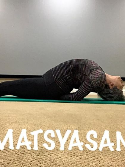 Practicing Fish Pose at home. This is a wonderful counter-pose to forward bends and inversions.