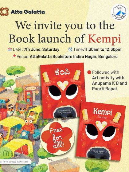 The launch of 'Kempi', the first-ever die-cut book in Kannada. Our book launches for children's books are always fun, with storytime, art activities, and snacks for everyone.