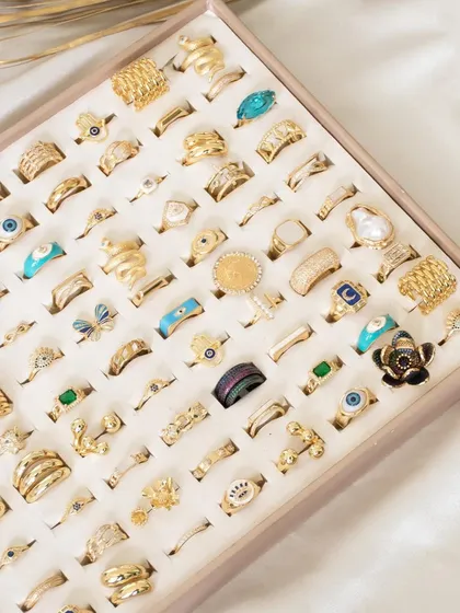 Another view of my ring collection, filled with endless possibilities for creating your perfect stack.