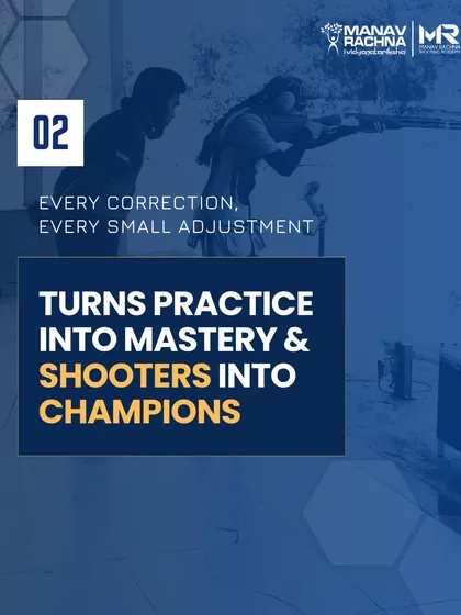 Our coaches are mentors who turn practice into mastery. This image from our shotgun range shows a coach making a small but critical adjustment to a shooter's form.