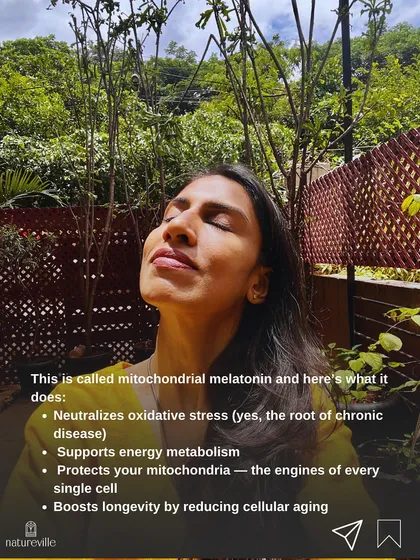 Many people focus only on Vitamin D from the sun, but morning sunlight does so much more. It activates mitochondrial melatonin, which neutralizes oxidative stress, the root of chronic disease, and boosts your cellular energy.