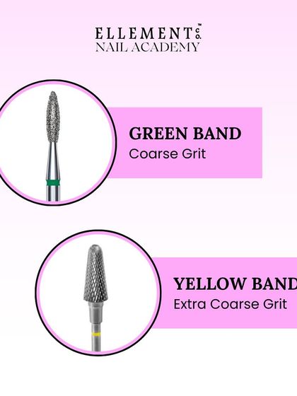 Did you know the color band on a drill bit indicates its coarseness? A green band means coarse grit, while a yellow band means extra coarse grit.