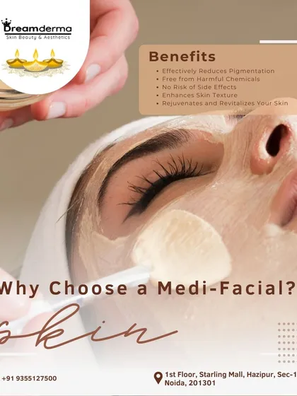 A Medi-Facial is more than a standard facial; it's a skin treatment. It effectively reduces pigmentation, is free from harmful chemicals, enhances skin texture, and revitalizes your skin with no risk of side effects.