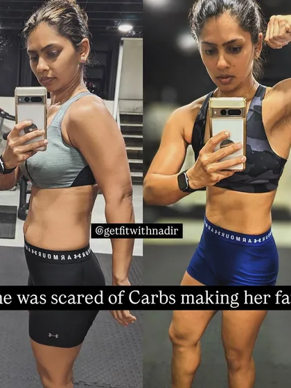 A client who was scared of carbs making her fat. Her transformation proves that carbs are not the enemy and can be part of a successful fat-loss plan.