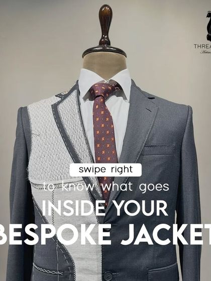 A look inside our bespoke jacket. This image reveals the layers of craftsmanship, including the canvas, padding, and stitching, that are hidden from view but are essential for creating the perfect silhouette.
