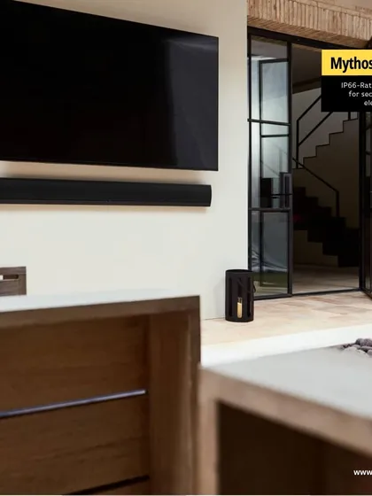 We extend the home cinema experience to your covered outdoor areas. This Definitive Technology Mythos soundbar, with its IP66-rated protection, delivers immersive, high-fidelity audio for movies and music, ensuring performance and security against the elements.
