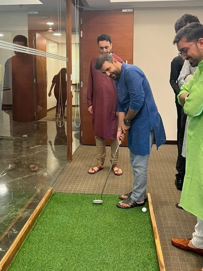 Even a simple game of mini-golf can bring out the competitive spirit and laughter in a corporate setting. This was part of the series of game stalls we organized for the ICICI Venture team.