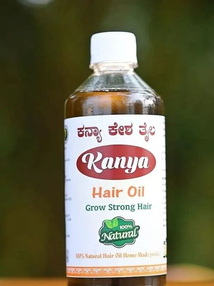 A clean, bright shot of the Kanya Hair Oil bottle. This is my all-in-one solution for hair fall control and hair growth.
